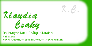 klaudia csaky business card